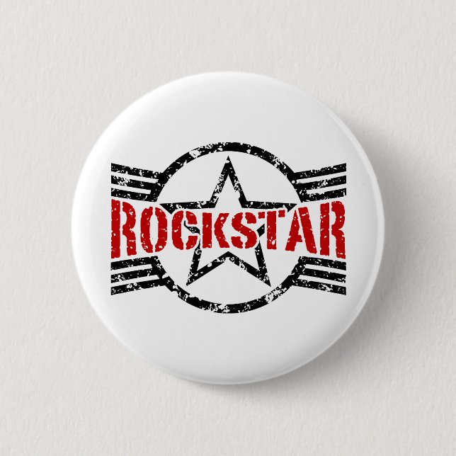 Chapa Redonda De 5 Cm Rockstar (Anverso)