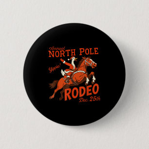 Chapa Redonda De 5 Cm Rodeo Anual del Polo Norte Funny Goose Navidad Oes