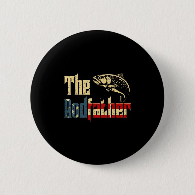 Chapa Redonda De 5 Cm Rodfather Funny Trout Fly Fishing Dad (Anverso)