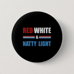 Chapa Redonda De 5 Cm Rojo Blanco Y Natty-light Para Amantes De La Cerve