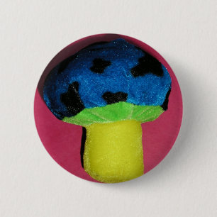 Chapa Redonda De 5 Cm Rojo de la seta