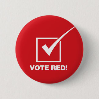 Chapa Redonda De 5 Cm Rojo del voto - sólido