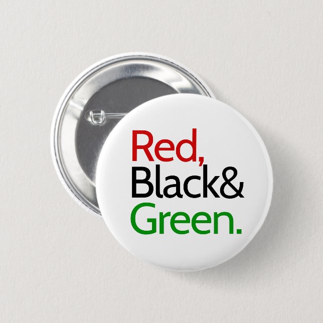 Chapa Redonda De 5 Cm Rojo, negro y verde-africano  (Anverso y reverso)