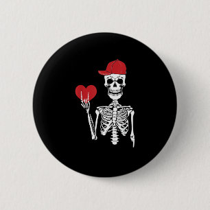 Chapa Redonda De 5 Cm Roll Skeleton Manos Día de San Valentín Skull
