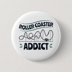 Chapa Redonda De 5 Cm Roller Coaster Addict