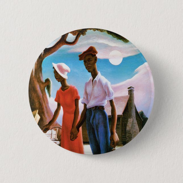 Chapa Redonda De 5 Cm Romance de Thomas Hart Benton (Anverso)