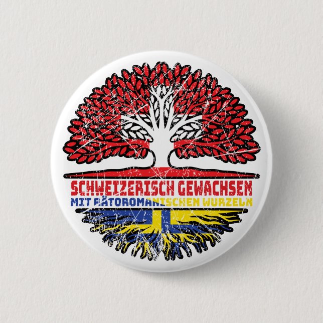 Chapa Redonda De 5 Cm Romanen Rätoromanisch Graubündisch Graubünden Baum (Anverso)