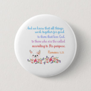 Chapa Redonda De 5 Cm Romanos 8 Biblia Verse diseño