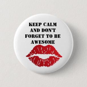 Chapa Redonda De 5 Cm Romantic chic luxe red lips