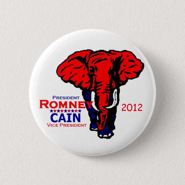 Chapa Redonda De 5 Cm Romney Caín 2012 (Anverso)