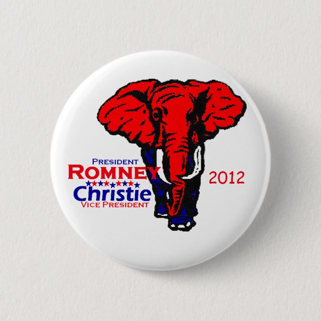 Chapa Redonda De 5 Cm Romney Christie (Anverso)