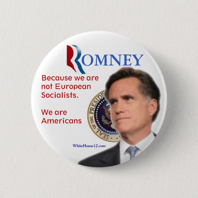 Chapa Redonda De 5 Cm Romney para el presidente (Anverso)