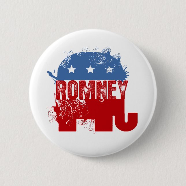 Chapa Redonda De 5 Cm ROMNEY republicano (Anverso)
