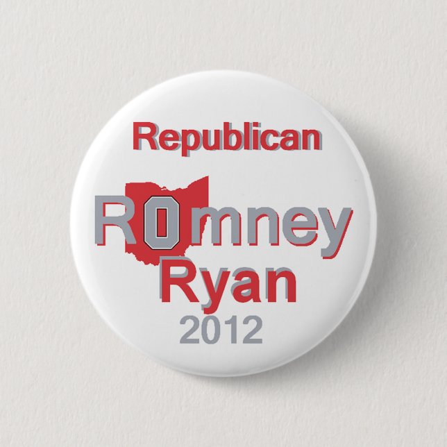 Chapa Redonda De 5 Cm Romney Ryan (Anverso)