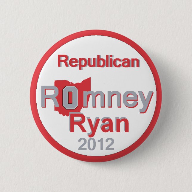 Chapa Redonda De 5 Cm Romney Ryan (Anverso)