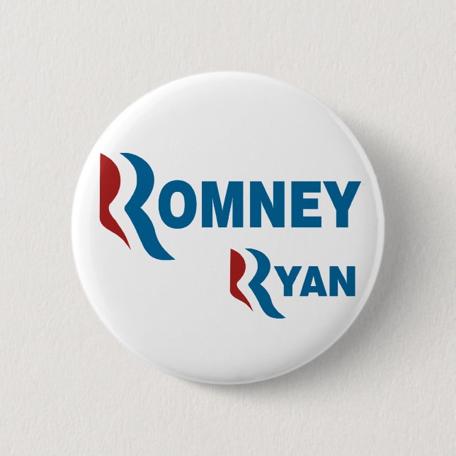 Chapa Redonda De 5 Cm Romney - Ryan (Anverso)