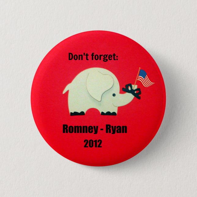 Chapa Redonda De 5 Cm Romney - Ryan 2012 (Anverso)