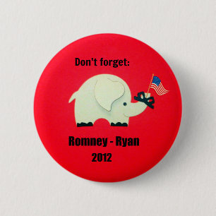 Chapa Redonda De 5 Cm Romney - Ryan 2012