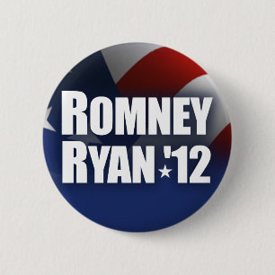 Chapa Redonda De 5 Cm Romney Ryan 2012