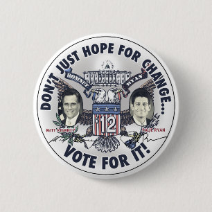 Chapa Redonda De 5 Cm Romney Ryan 2012 dos dirigió Eagle Jugate