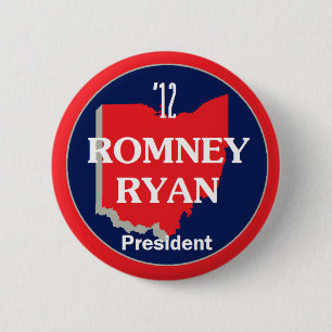 Chapa Redonda De 5 Cm Romney Ryan OHIO