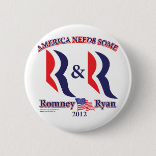 Chapa Redonda De 5 Cm Romney y Ryan