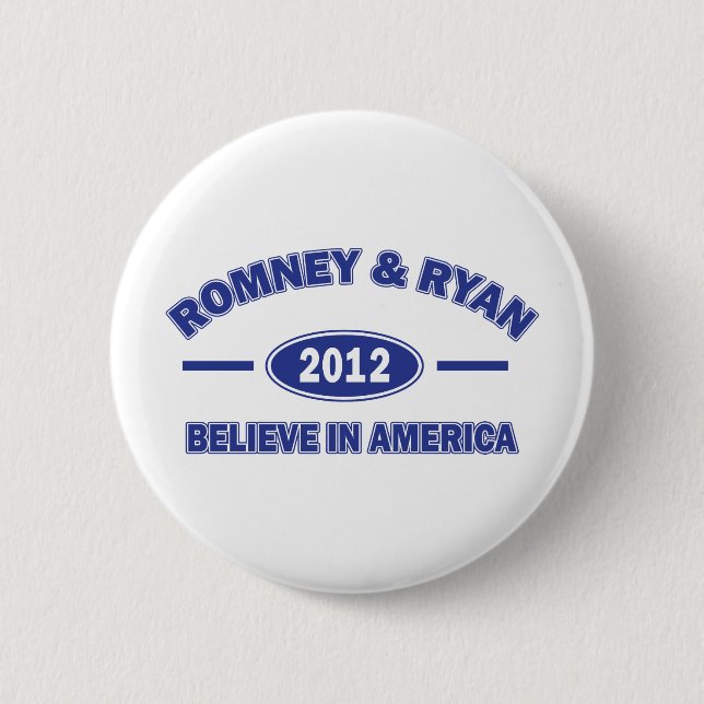 Chapa Redonda De 5 Cm Romney Y Ryan 2012 (Anverso)