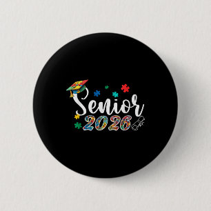 Chapa Redonda De 5 Cm Rompecabezas Autismo Autista Graduación Senior 202