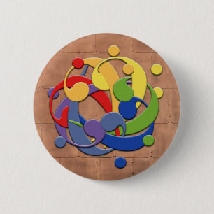 Chapa Redonda De 5 Cm Rompecabezas de la bola del arco iris del Clef