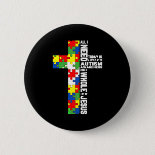 Chapa Redonda De 5 Cm Rompecabezas genial de la cruz de Jesús con concie