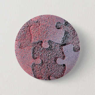 Chapa Redonda De 5 Cm Rompecabezas rosa para el mes de la conciencia del