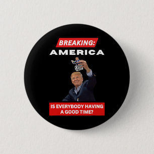 Chapa Redonda De 5 Cm Rompiendo los aranceles anti-trump en Estados Unid