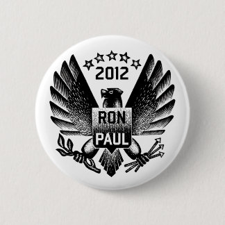 Chapa Redonda De 5 Cm Ron Paul 2012 Eagle negro