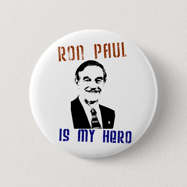 Chapa Redonda De 5 Cm Ron Paul es mi héroe (Anverso)