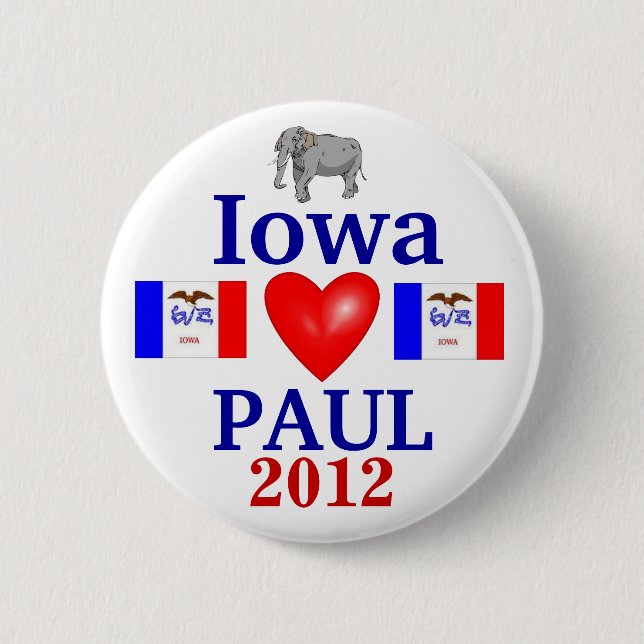 Chapa Redonda De 5 Cm Ron Paul Iowa 2012 (Anverso)