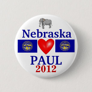 Chapa Redonda De 5 Cm Ron Paul Nebraska 2012