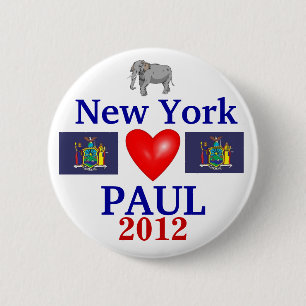 Chapa Redonda De 5 Cm Ron Paul Nueva York 2012