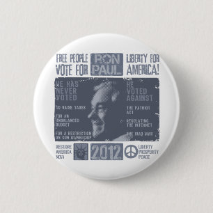 Chapa Redonda De 5 Cm Ron Paul para el presidente 2012
