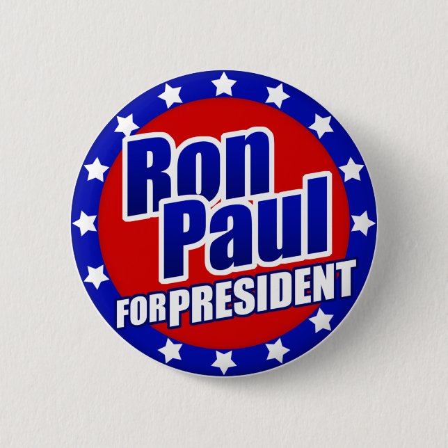 Chapa Redonda De 5 Cm Ron Paul para presidente Button (Anverso)
