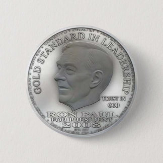 Chapa Redonda De 5 Cm Ron Paul "Prohibido" el dólar plateado de la liber
