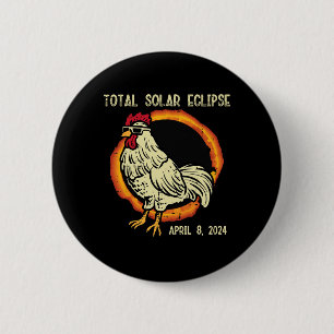 Chapa Redonda De 5 Cm Rooster Eclipse solar total 2024 Abril 8 Hombres M