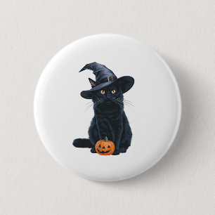 Chapa Redonda De 5 Cm Ropa De Calabaza De Halloween De Gato Negro Para H