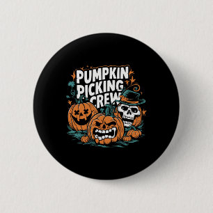 Chapa Redonda De 5 Cm Ropa de calabaza divertida de la tripulación de pi