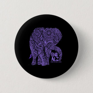 Chapa Redonda De 5 Cm Ropa De Concienciación Sobre El Elefante Purpura H