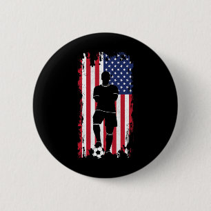 Chapa Redonda De 5 Cm Ropa de fútbol con bandera americana - Mujeres y n