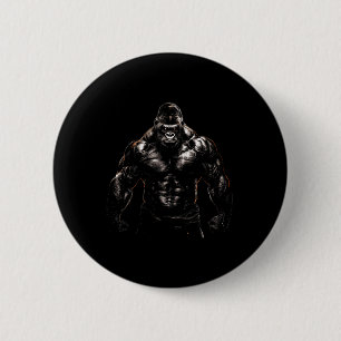 Chapa Redonda De 5 Cm Ropa de gimnasio para mono gorila Motivación para 