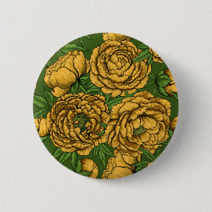 Chapa Redonda De 5 Cm Ropa de peonía amarilla