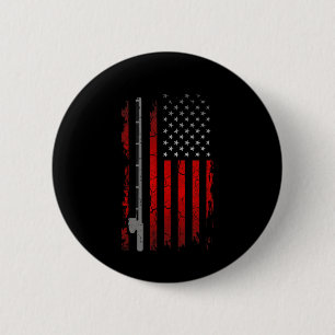 Chapa Redonda De 5 Cm Ropa de Pesca con Bandera Americana - Pesca 