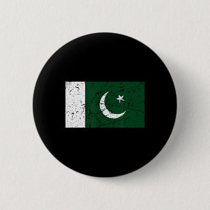 Chapa Redonda De 5 Cm Ropa de recuerdo retro grunge de la bandera de Pak