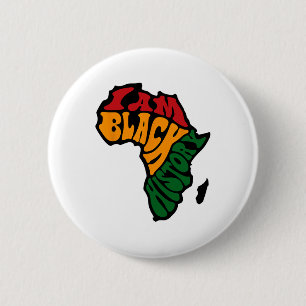 Chapa Redonda De 5 Cm Ropa del Mes de la Historia Negra Mapa de África T